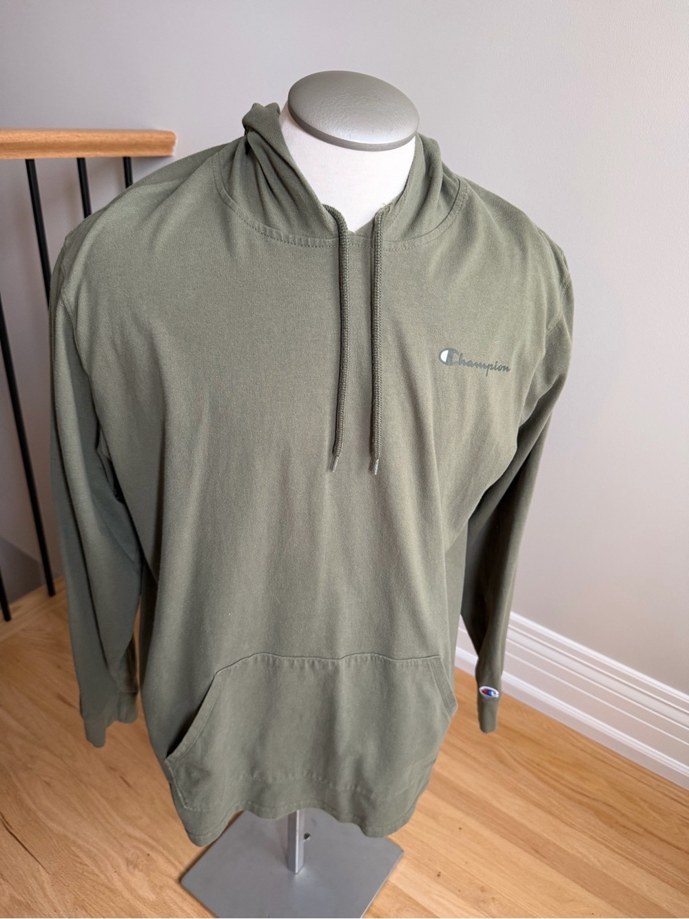 Champion Men's Olive Hooded Pullover Sweatshirt